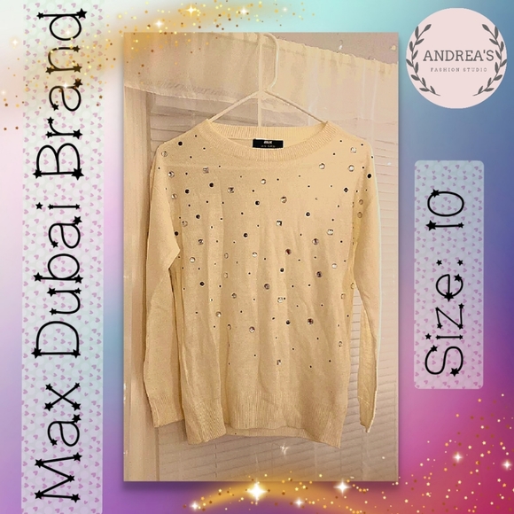 Max sweater shirt- rhinestone work - Picture 1 of 5
